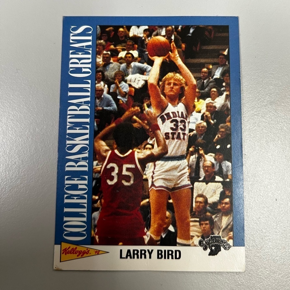 Larry Bird Kellogg's 1992 College Basketball Greats Card